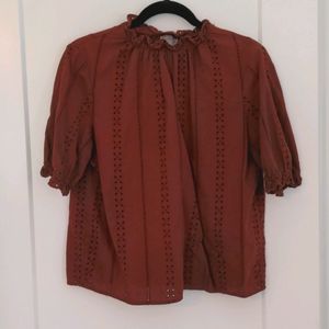 Boho puff sleeve top